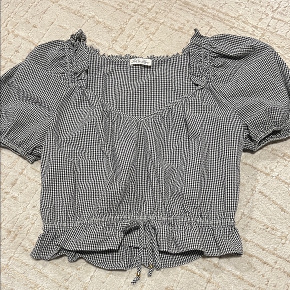 LoveShackFancy Women's Black and White Gingham Top size S - Picture 1 of 4